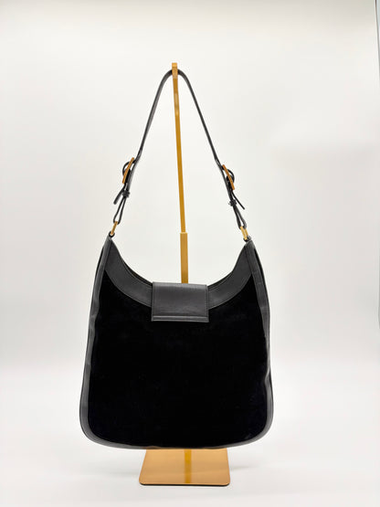1970’s Gucci Jackie suede and leather black bag