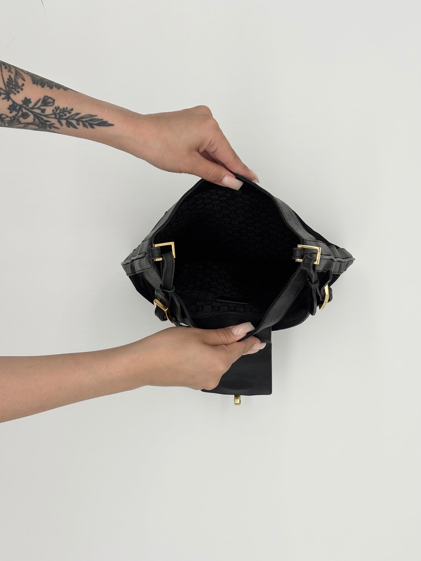 1970’s Gucci Jackie suede and leather black bag