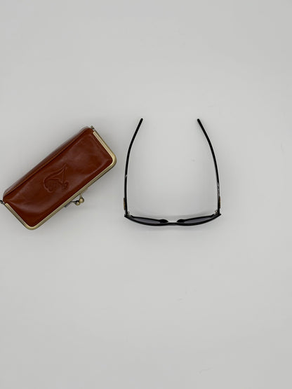 Gucci Thick Black Gold GG Cat Eye Sunglasses