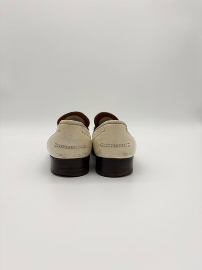 Gucci White Leather Horsebit Mules & Clogs