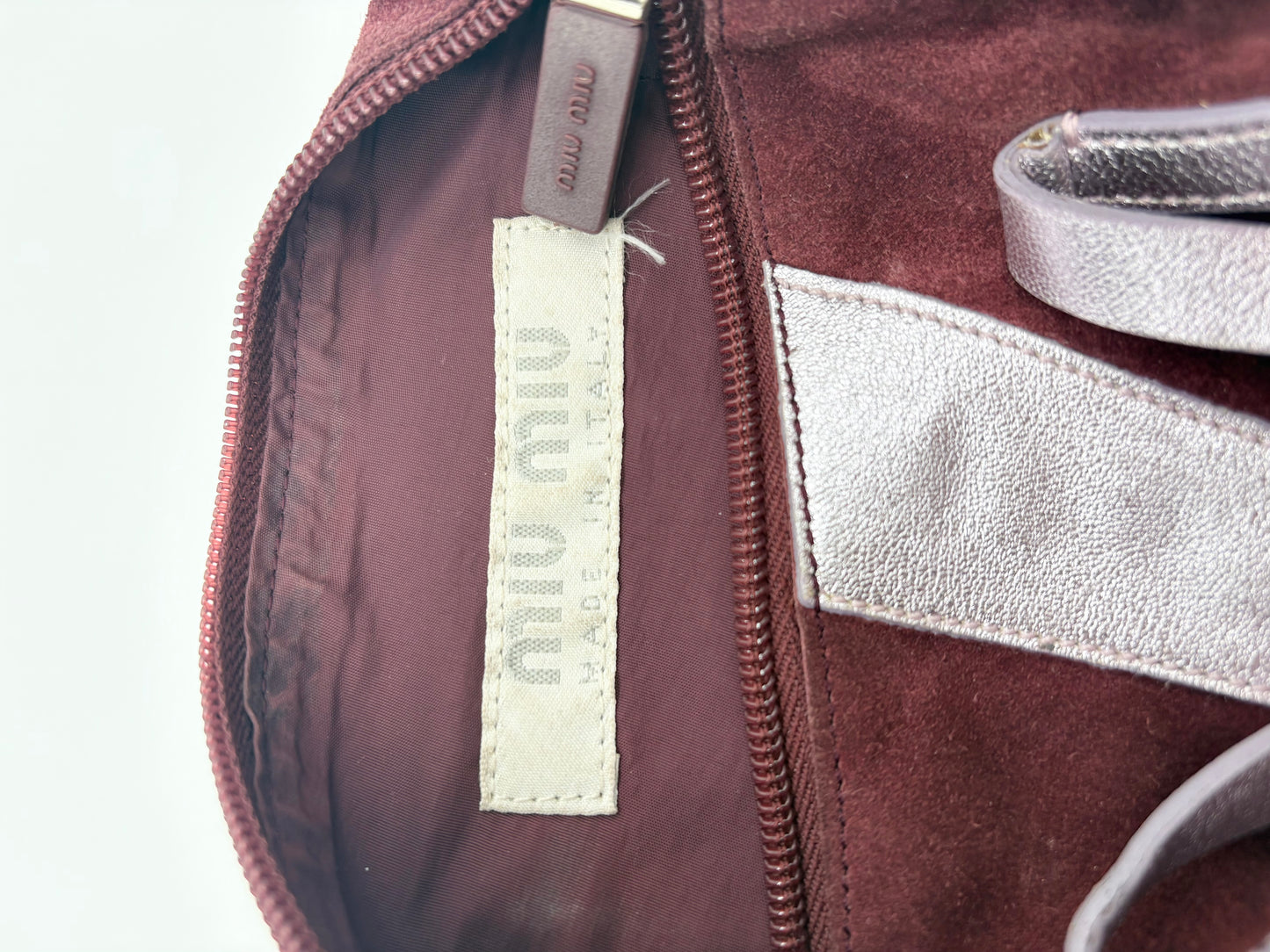 Miu Miu Suede Lighting Bolt Bag