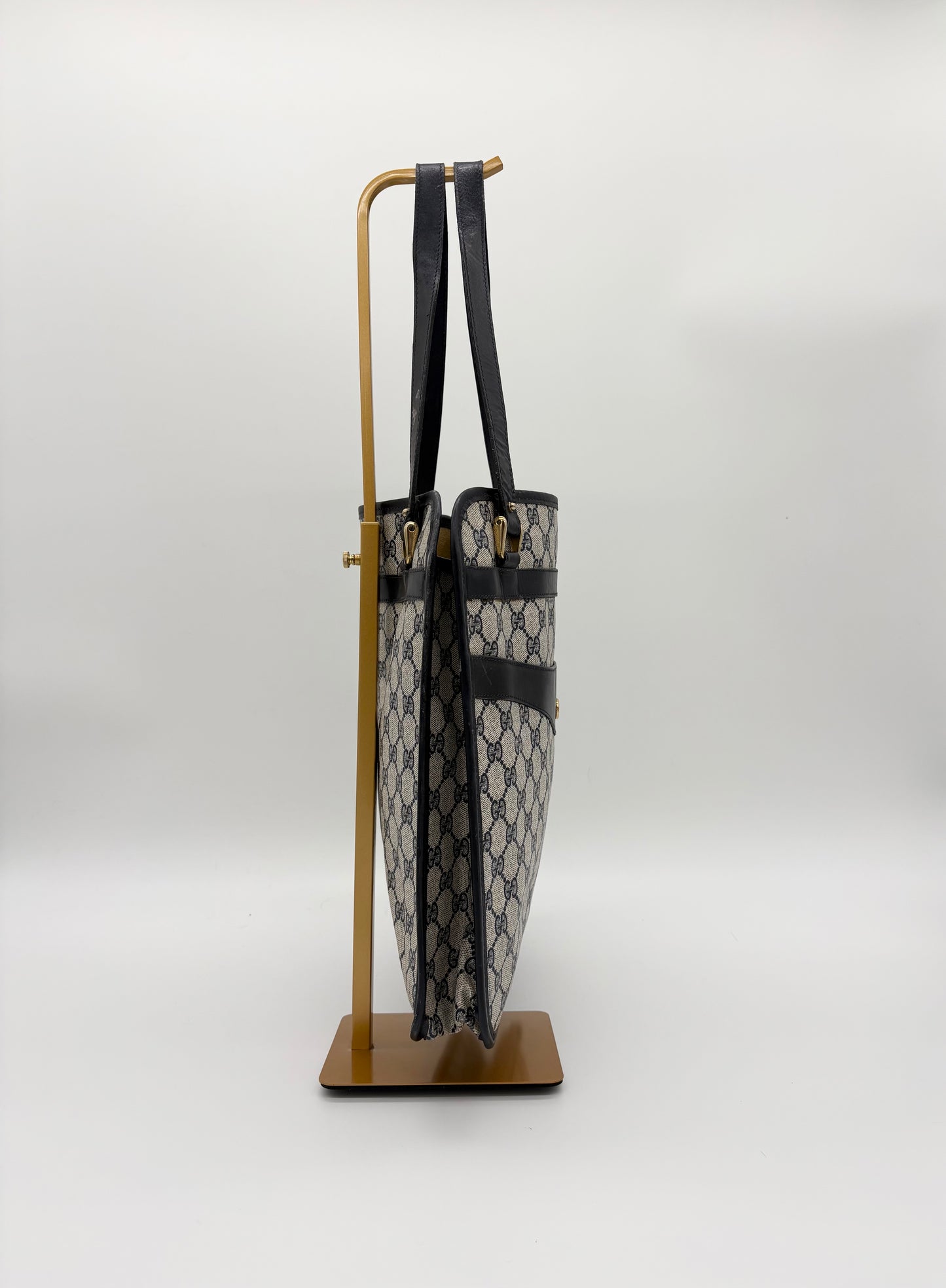 70s Vintage Gucci GG Monogram Shopping Tote Bag