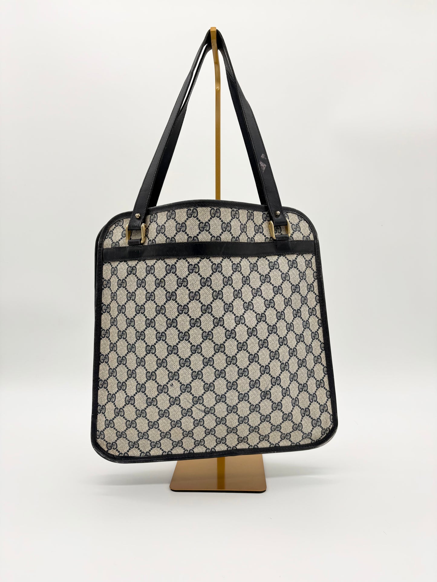 70s Vintage Gucci GG Monogram Shopping Tote Bag