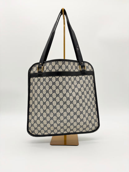 70s Vintage Gucci GG Monogram Shopping Tote Bag
