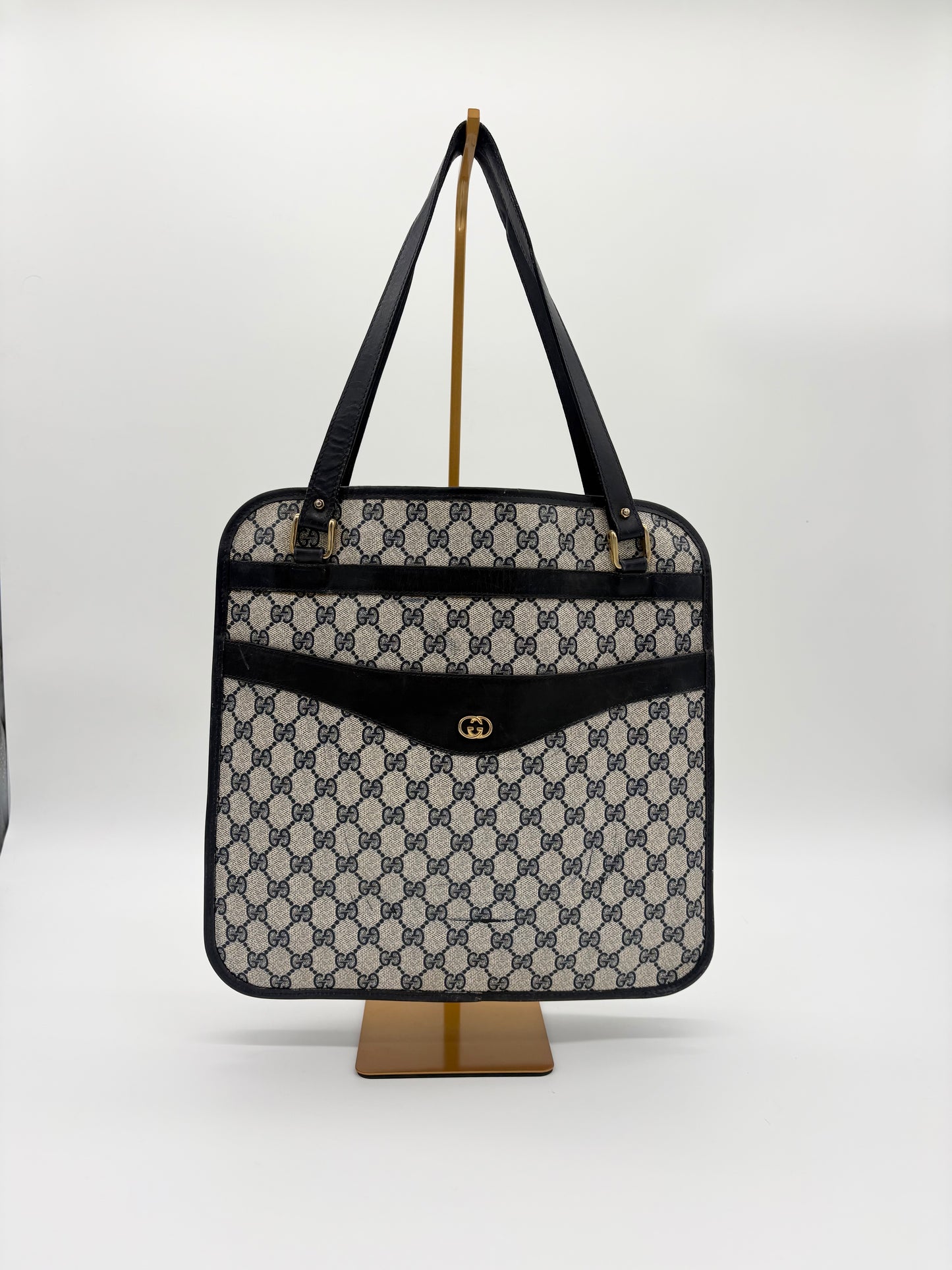 70s Vintage Gucci GG Monogram Shopping Tote Bag