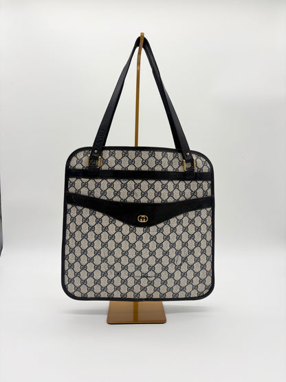 70s Vintage Gucci GG Monogram Shopping Tote Bag