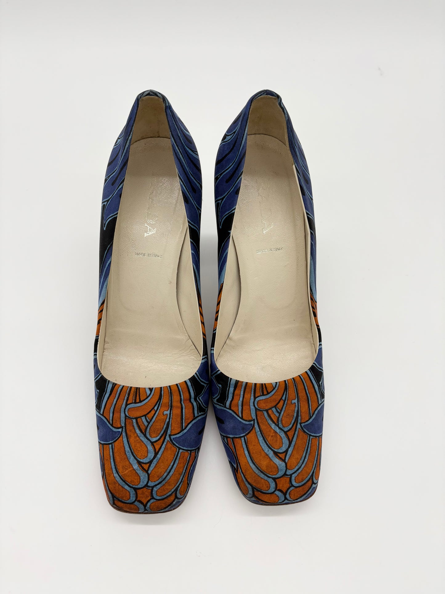 Vintage Prada Flower Leaf Print Pumps
