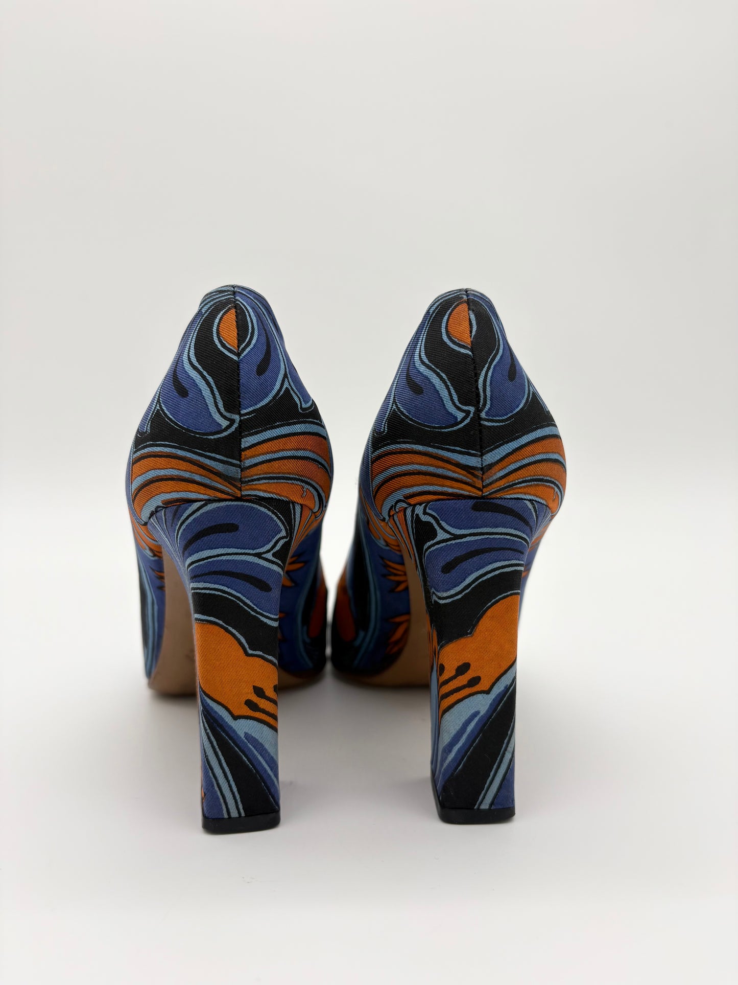 Vintage Prada Flower Leaf Print Pumps