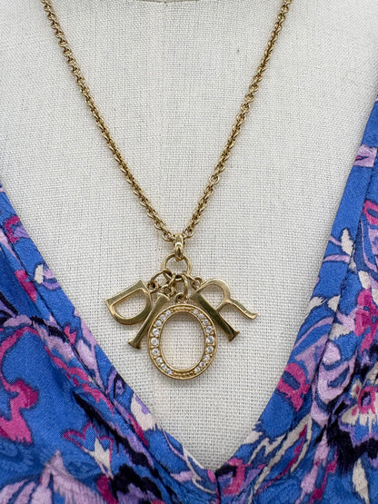 Vintage Christian Dior Logo Letter Charm Necklace ***SOLD***