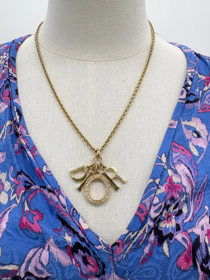 Vintage Christian Dior Logo Letter Charm Necklace ***SOLD***