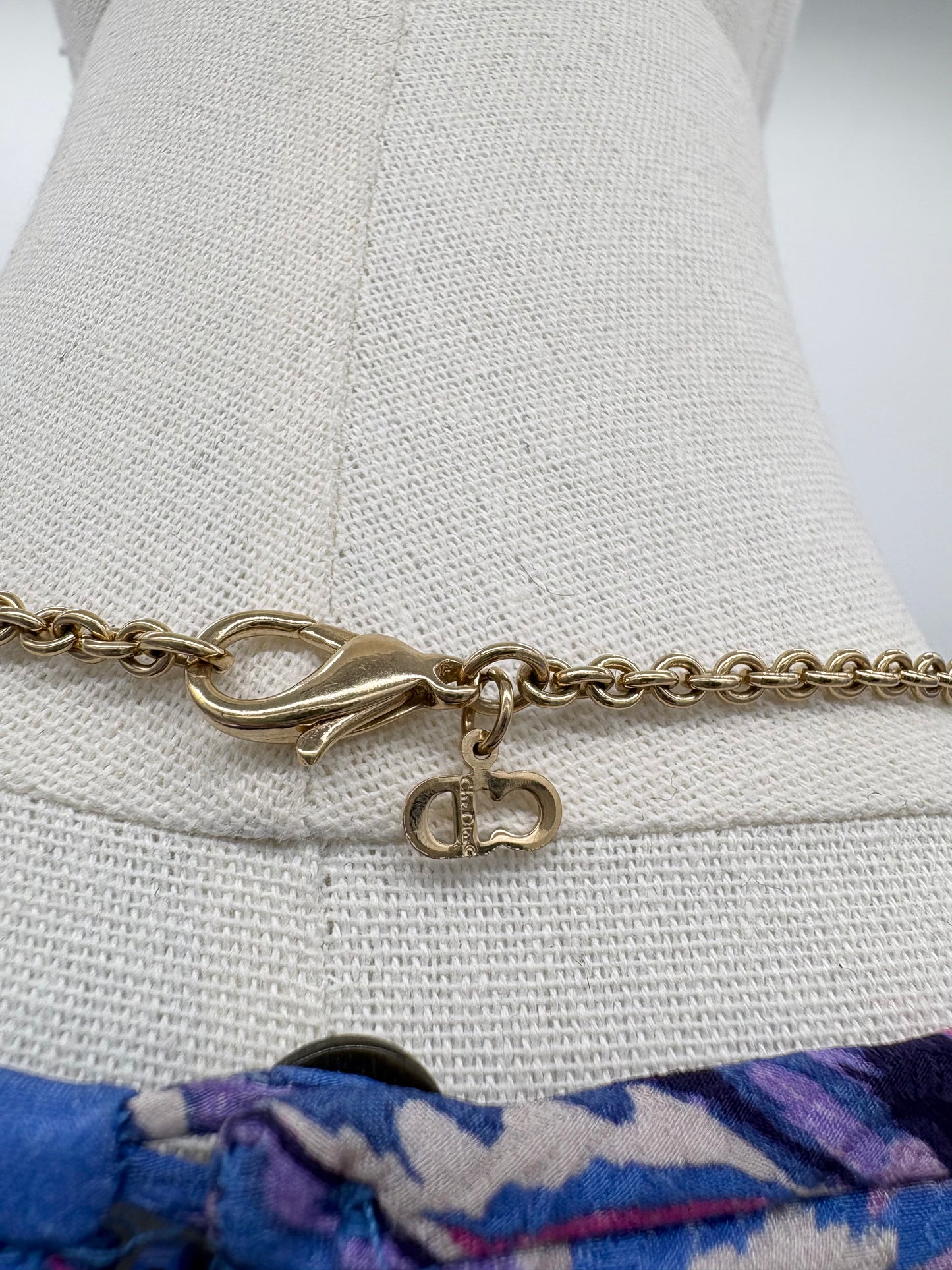 Vintage Christian Dior Logo Letter Charm Necklace ***SOLD***