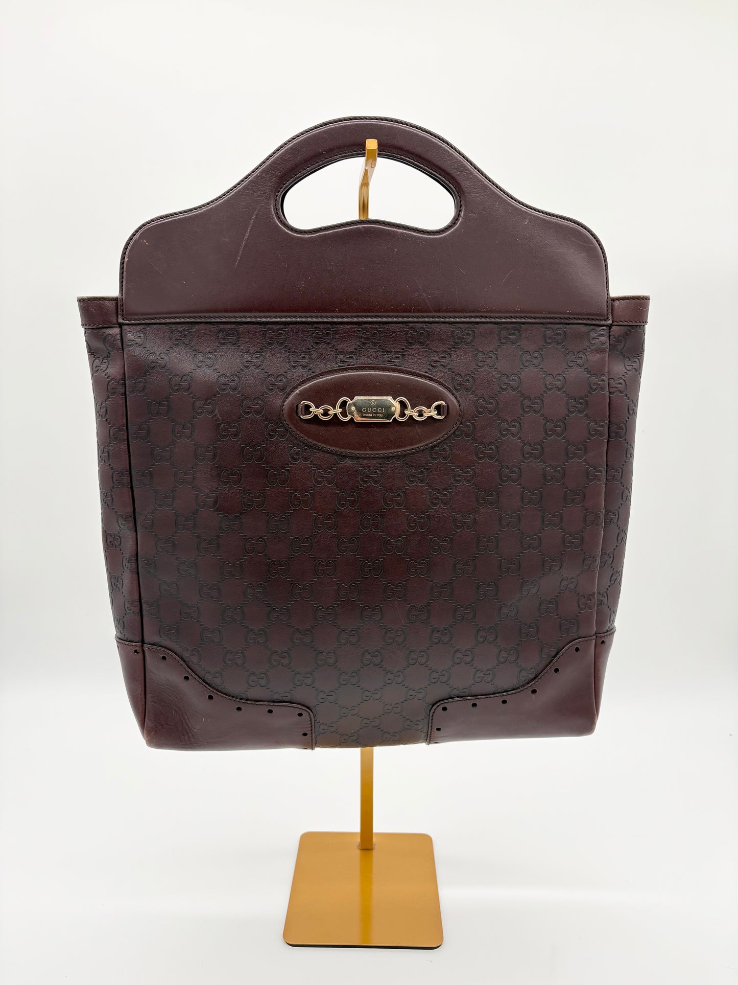 Gucci Guccissima Tote Bag Brown Leather