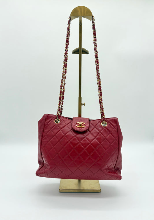 Vintage Chanel Quilted CC Shoulder Bag