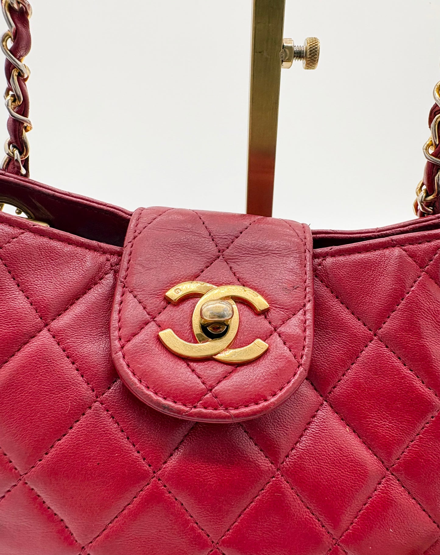 Vintage Chanel Quilted CC Shoulder Bag