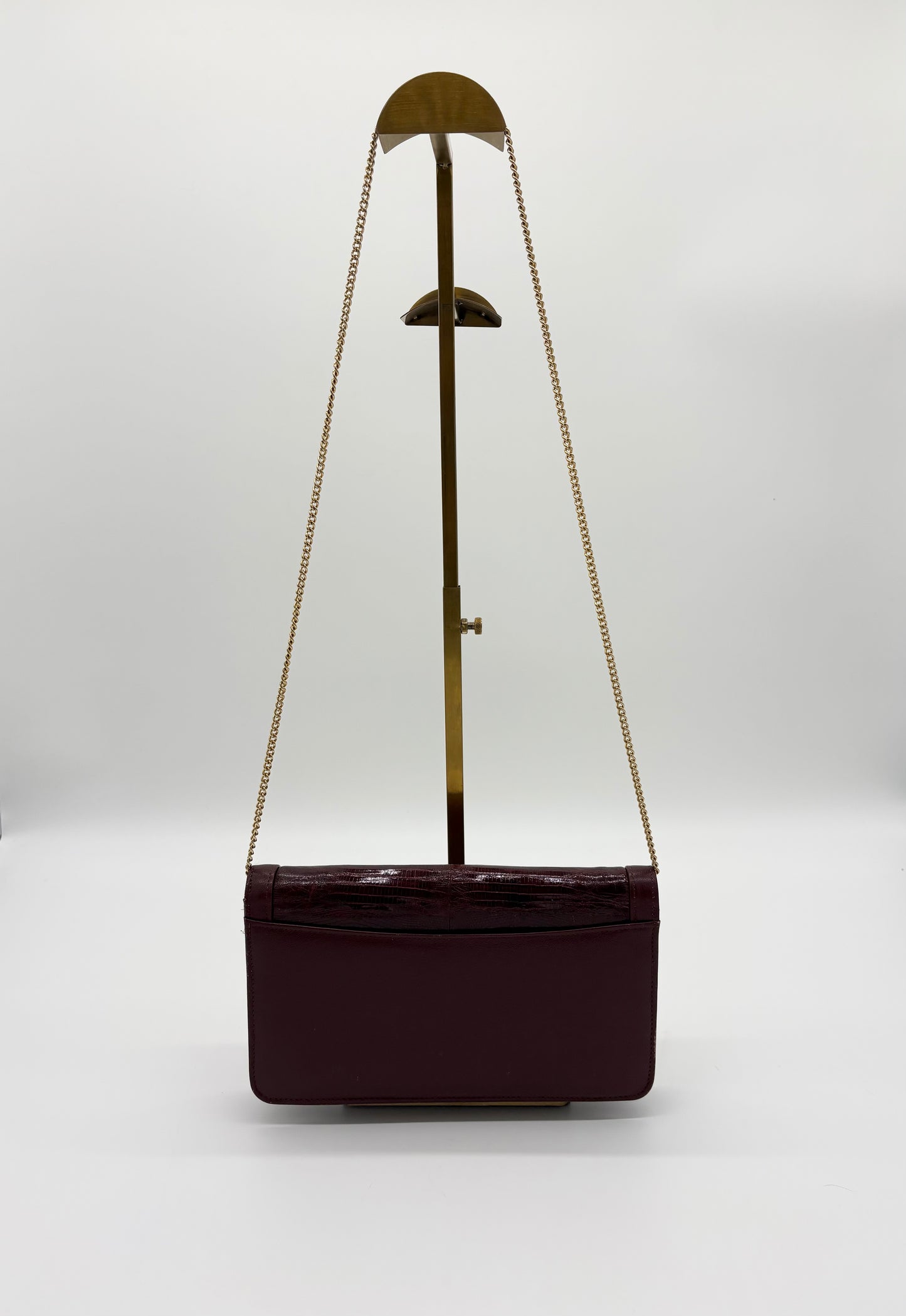 Vintage Gucci LizardCalfskin Clutch With Chainstrap
