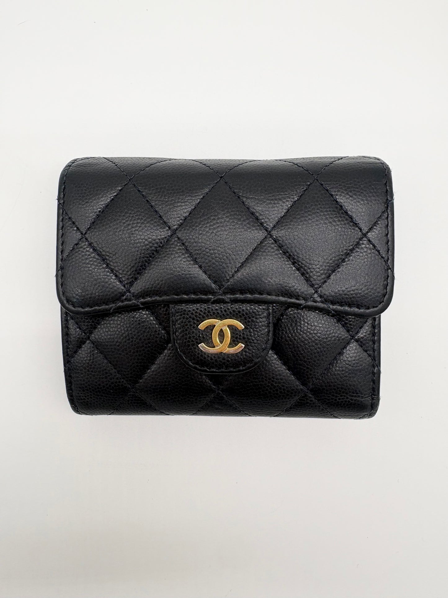 Chanel 2018 Navy Caviar Quilted Leather Wallet
