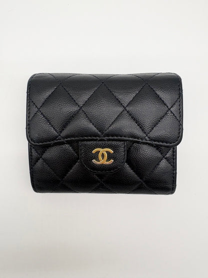 Chanel 2018 Navy Caviar Quilted Leather Wallet