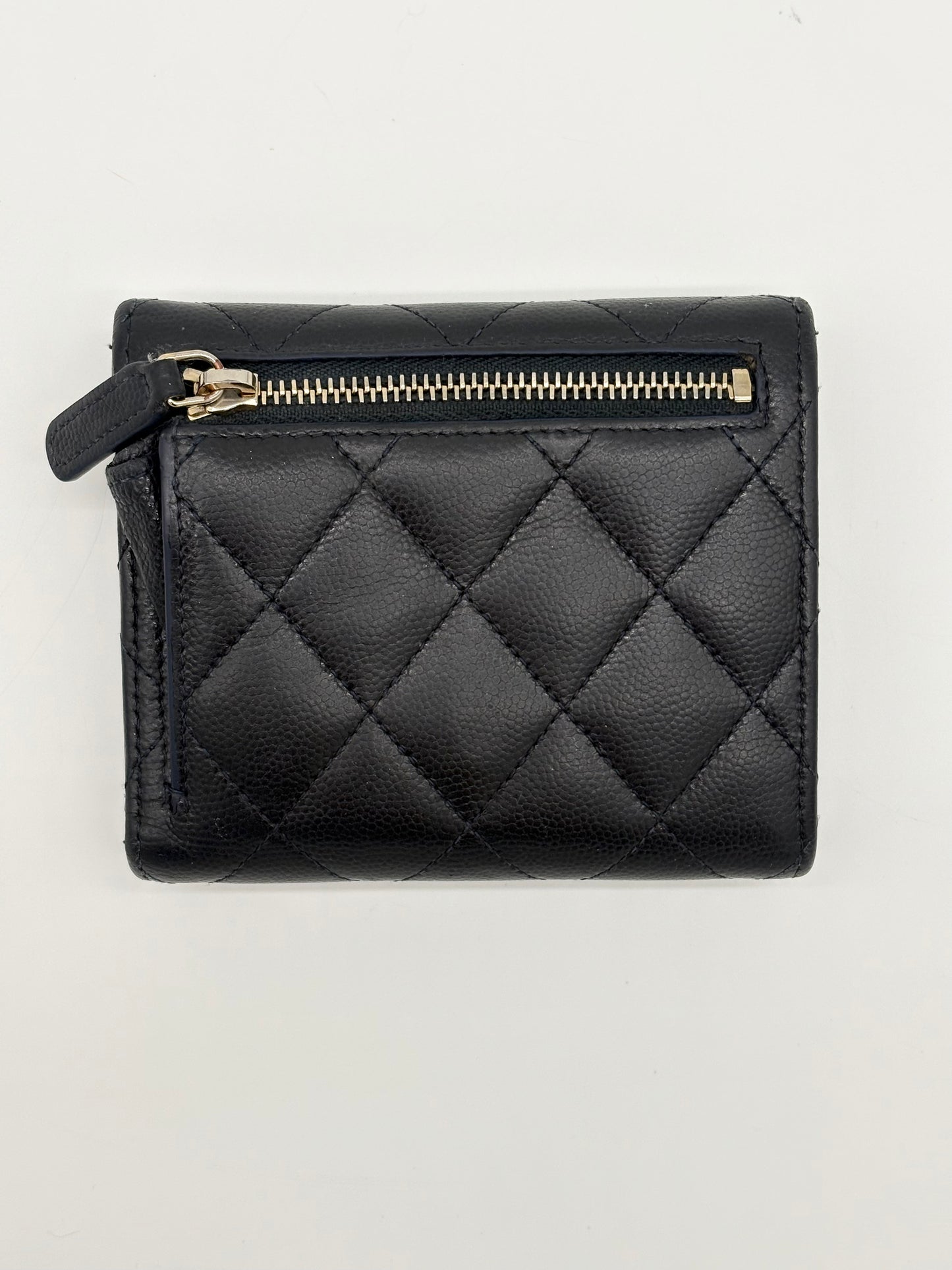 Chanel 2018 Navy Caviar Quilted Leather Wallet