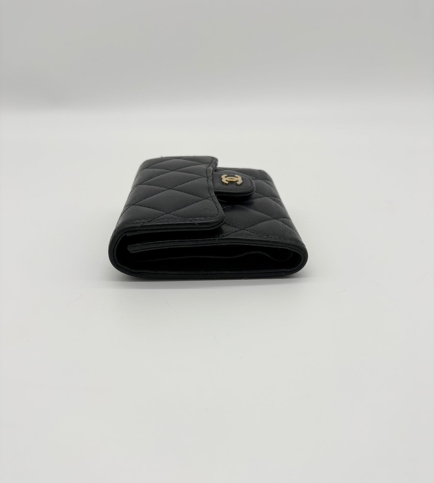 Chanel 2018 Navy Caviar Quilted Leather Wallet