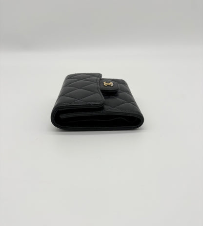 Chanel 2018 Navy Caviar Quilted Leather Wallet