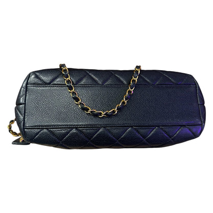 1990s Chanel  Black Caviar Leather shoulder bag