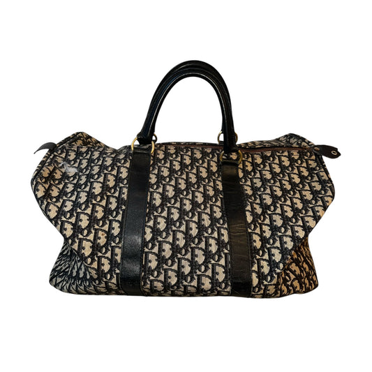 Dior Trotter Monogram Canvas & Leather Duffle Bag