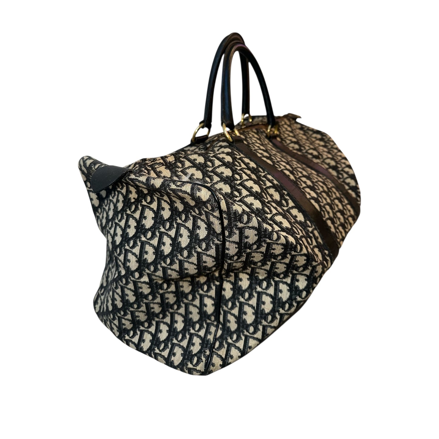Dior Trotter Monogram Canvas & Leather Duffle Bag