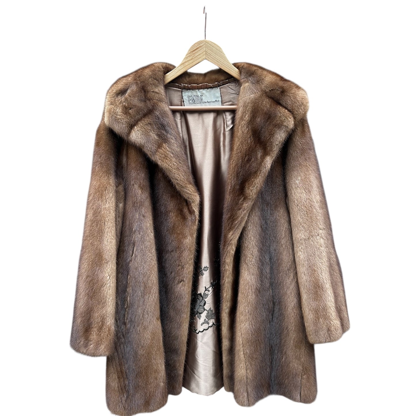 Brown Mink Knee Length Coat