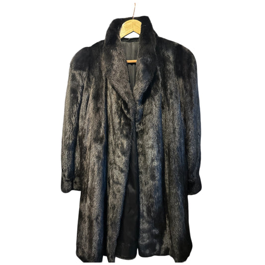 Royal Saga Black Mink Knee length coat