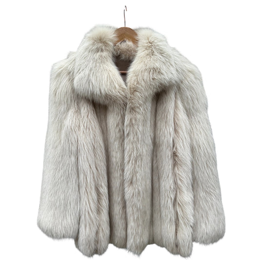 Blue fox fur coat
