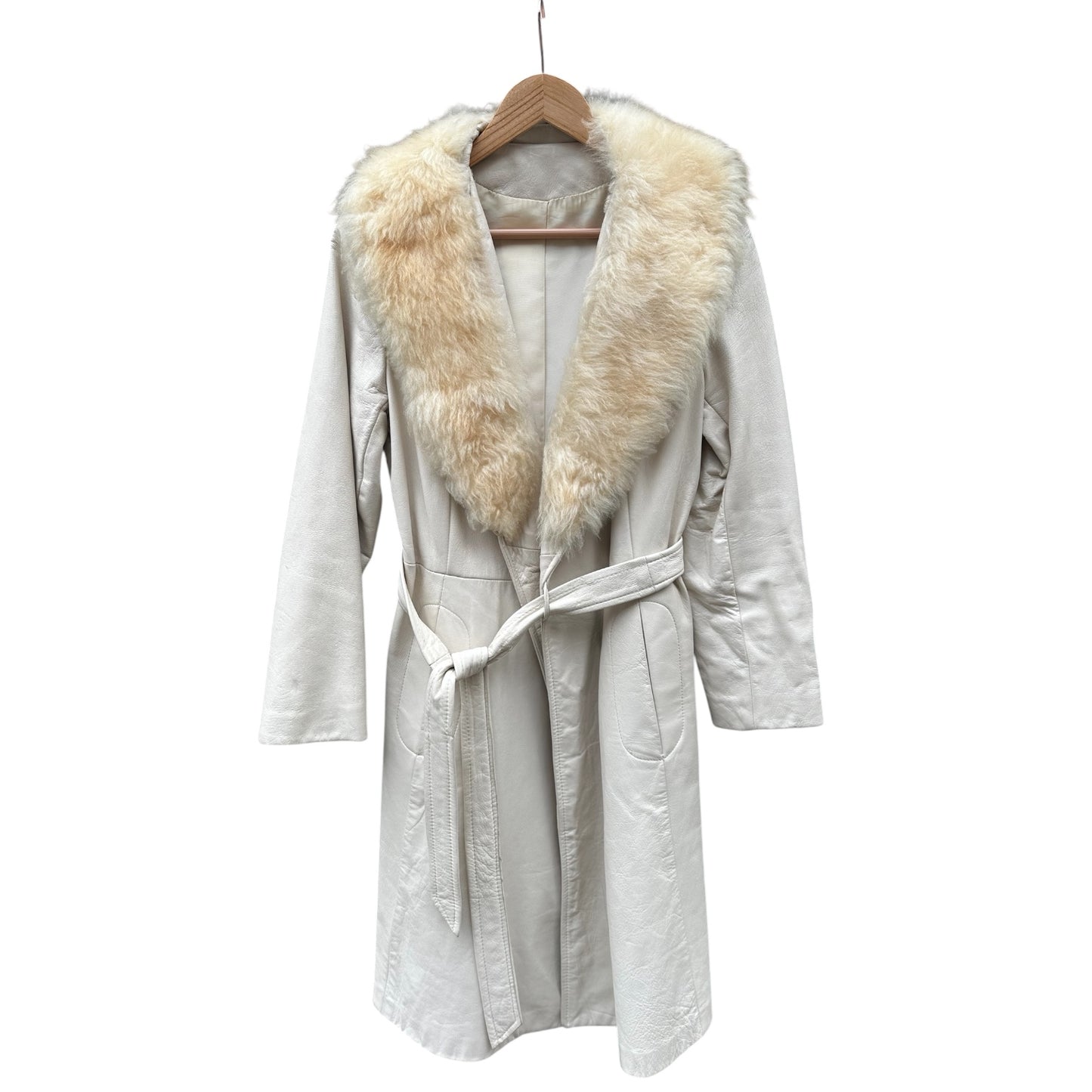 Leather Coat Arctic Fox Collar