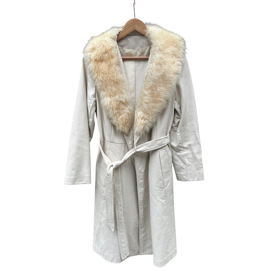 Leather Coat Arctic Fox Collar