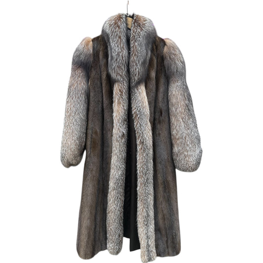 Mahogany Mink Crystal Fox Collar & Sleeves